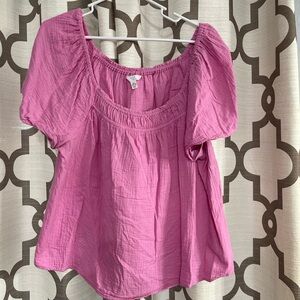 Time and Tru Women's Mauve Puff Sleeve Blouse